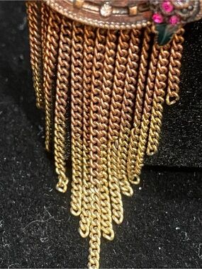 Source Unknown Gold-Tone Fringe Chain Drop Earrings with Pink Accent